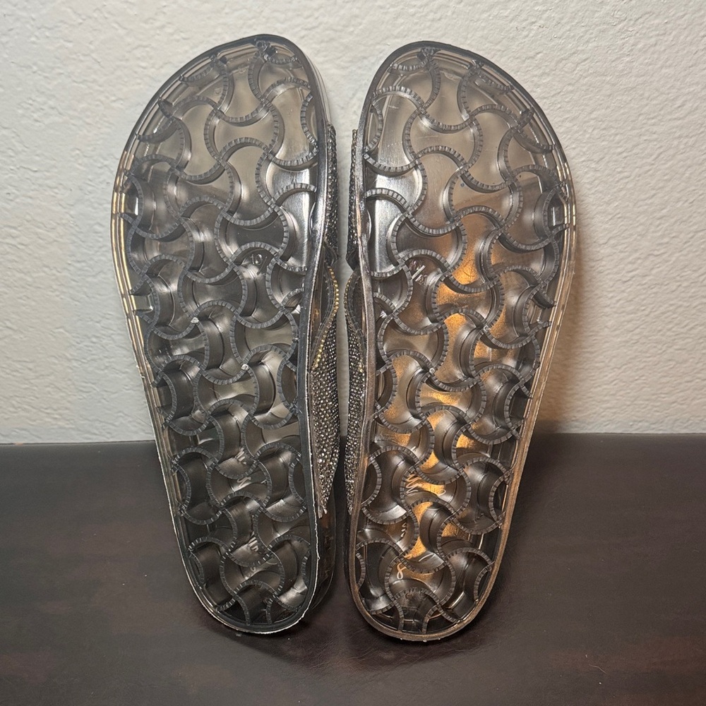 Lauren Lorraine Glittering Silver Jelly Sandals - Picture 6 of 7